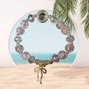 Elegant Gold and Purple Beaded Bracelet nip